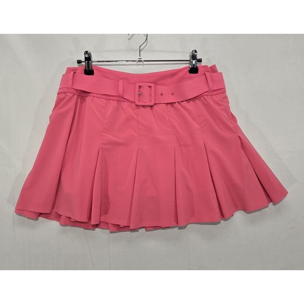 OFFLINE Aerie Real Me Pink Belted Skort L Pleated Tennis Skirt Athletic Casual